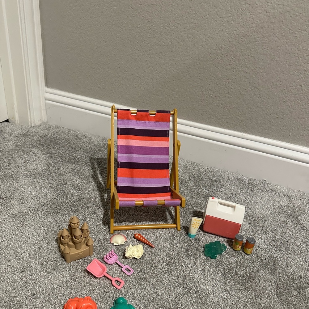 Colorful Striped Toy Beach Chair